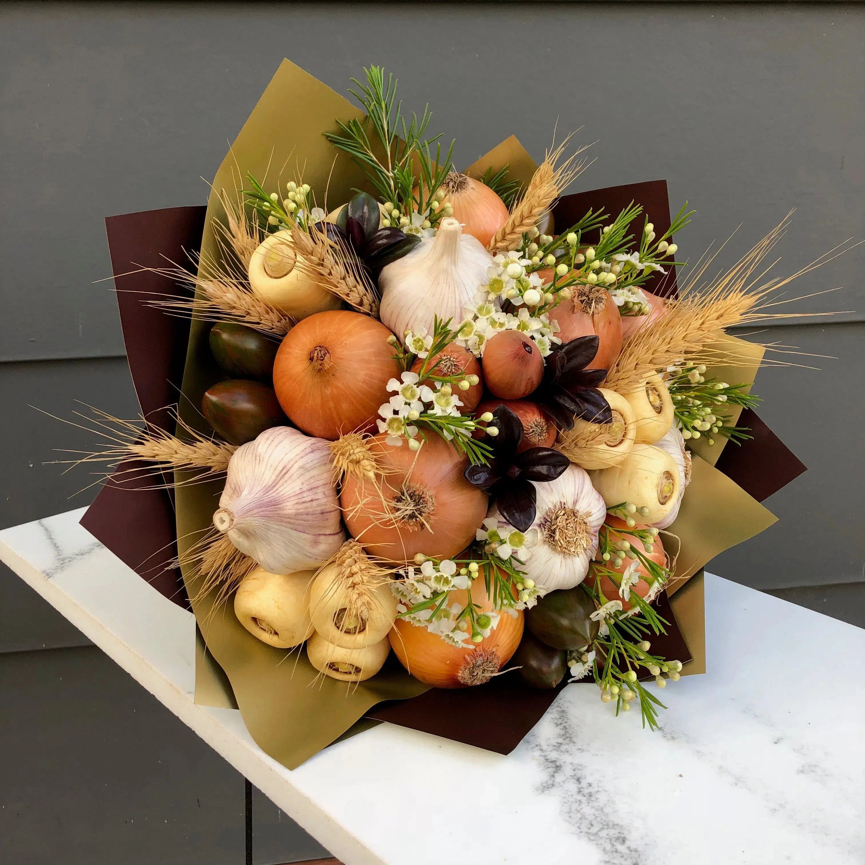 Rustic Barn Vegetable Bouquet-Fruit Bouquets-Lunch Bunch