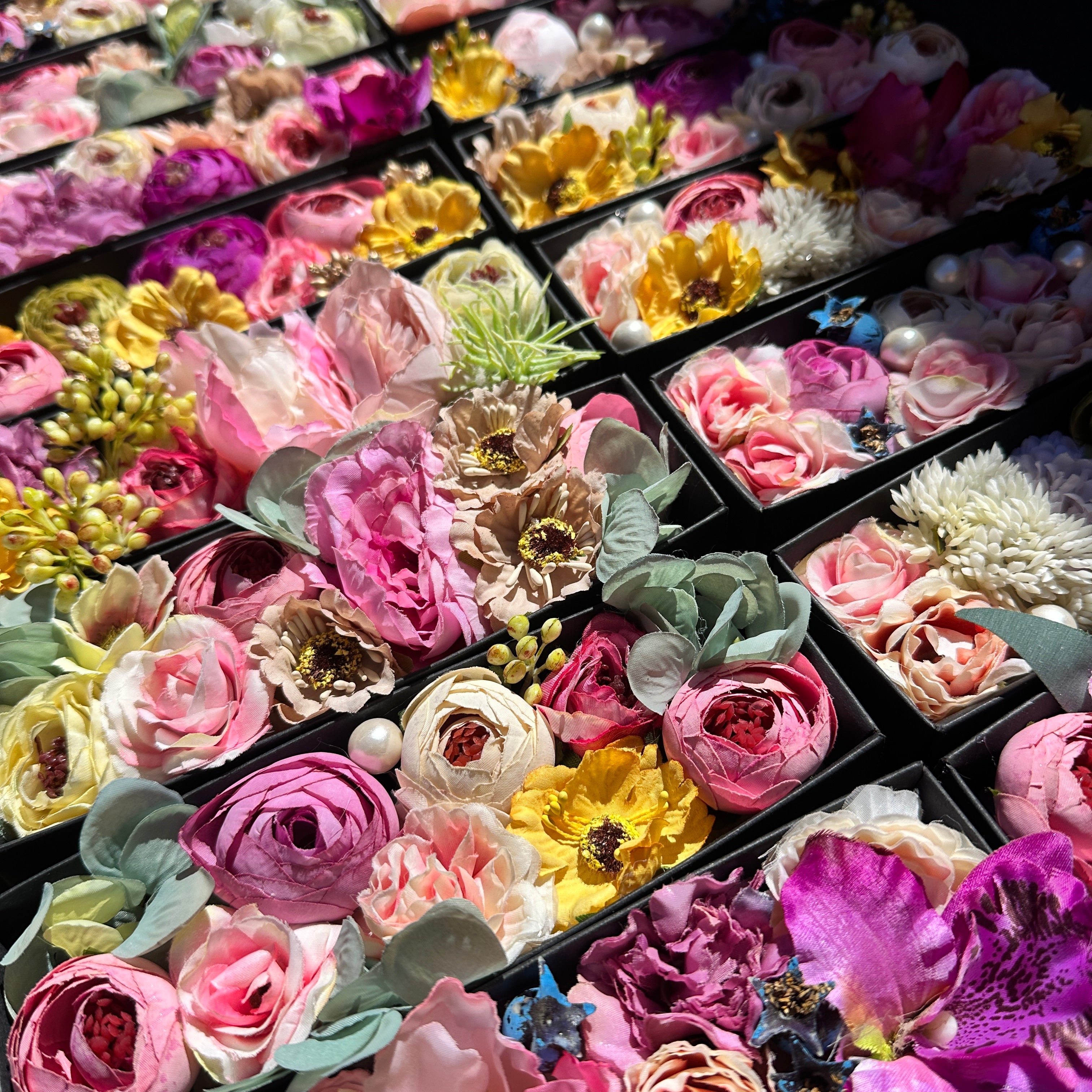 Silk Flowers Petite Small Box add-on for Lunch Bunch gift hampers, edible bouquets and gift boxes