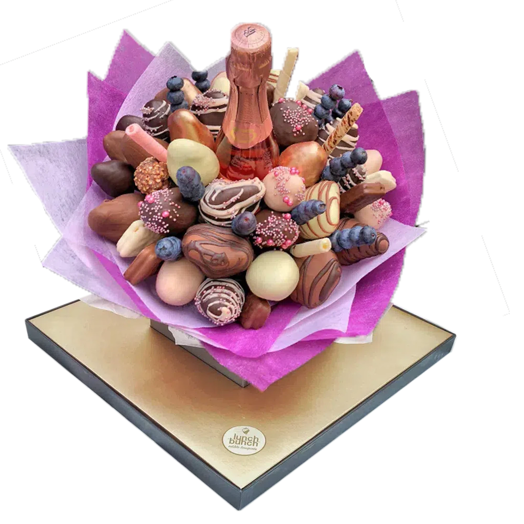 "Sweet Beat" Chocolate Strawberries, Cherries, Blueberries - Edible Bouquet