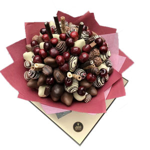 "Sweet Beat" Chocolate Strawberries, Cherries, Blueberries - Edible Bouquet