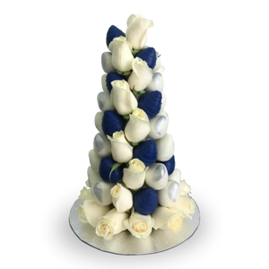 White&Blue Chocolate Strawberry Tower-Dessert Towers-Small-Lunch Bunch