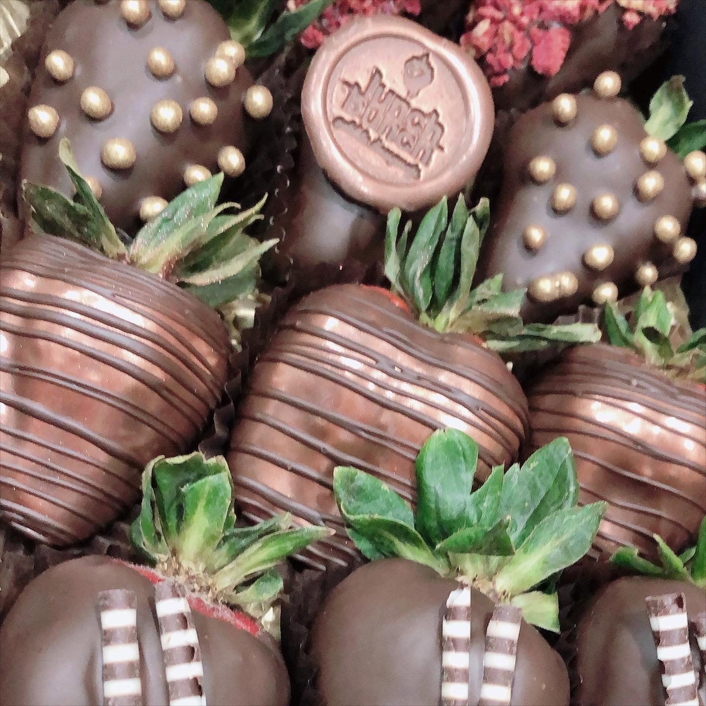 Dark vegan chocolate covered strawberries box of dozen berries for a sweet treat Adelaide same day delivery