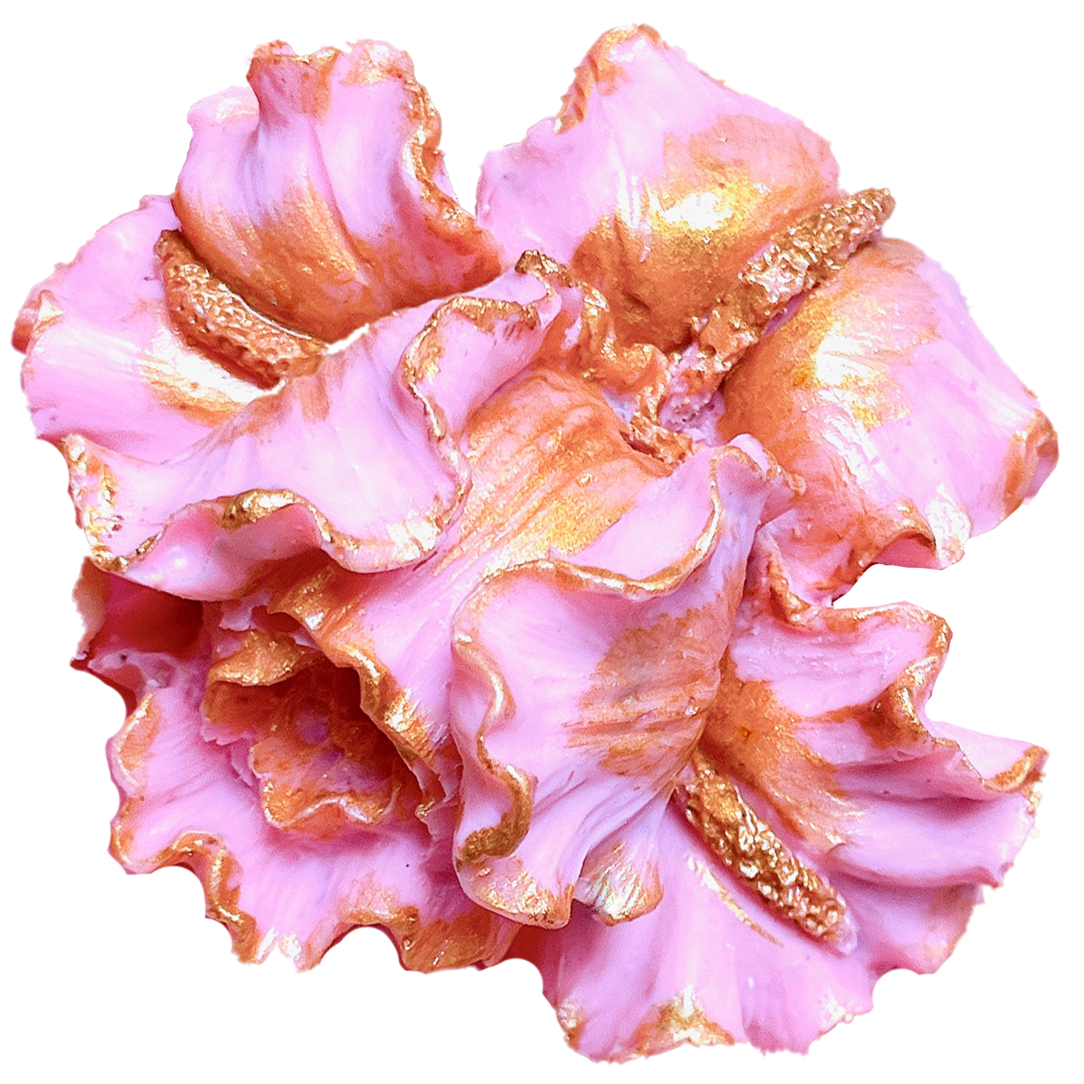 3D Pink Chocolate Flower Orchid is a handcrafted art piece. This flower is made of tinted White Chocolate and filled with marshmallows and dried fruits/berries.