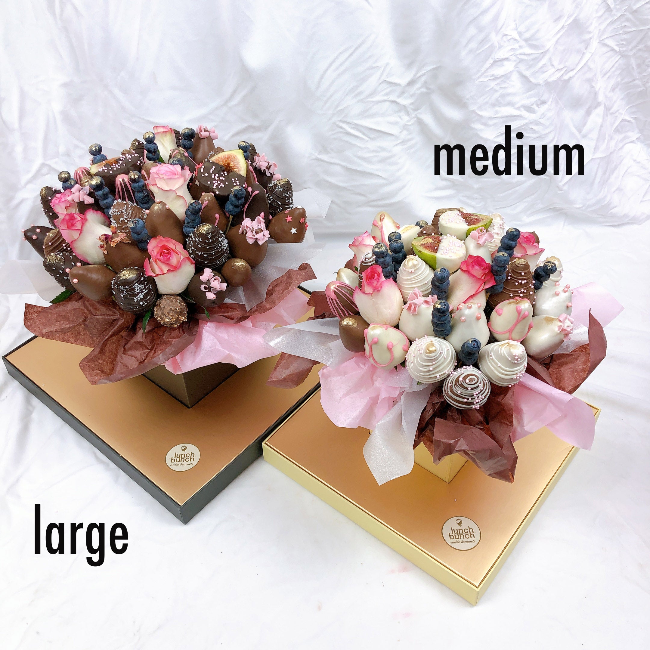 Chocolate Blooms Edible bouquet LunchBunch sweet Bouquet in transparent gift box same day delivery Adelaide