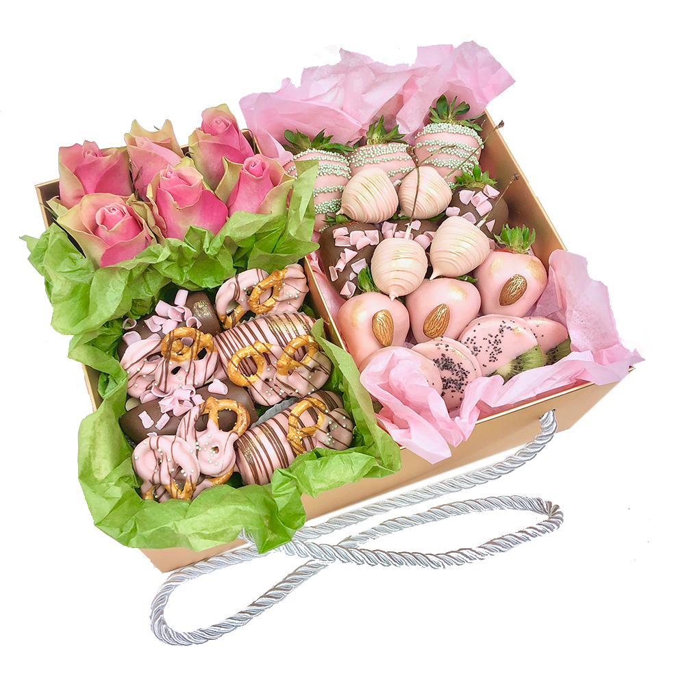 Chocolate covered Fruits, Berries & Flowers Gift Hamper
