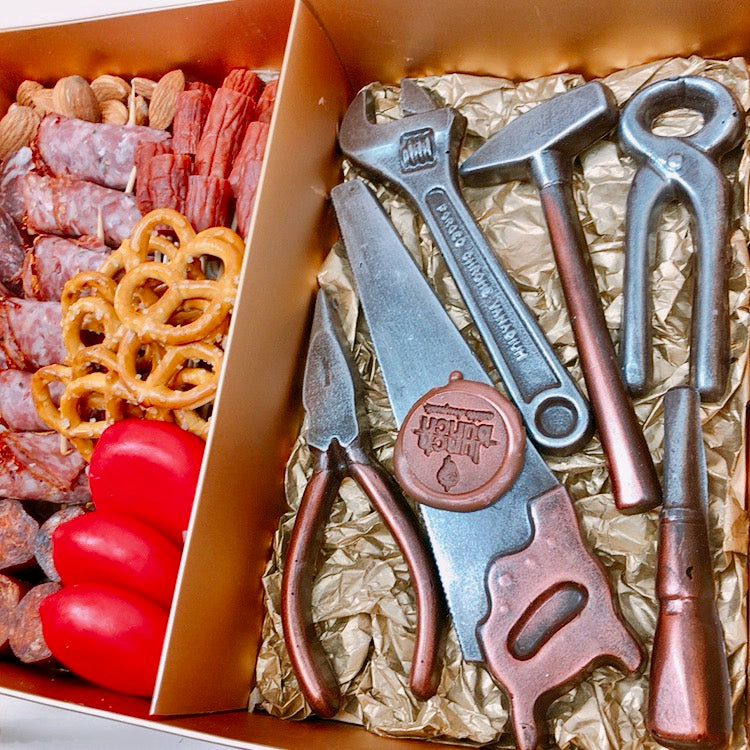 Chocolate handyman tools with meat and cheese hamper perfect gift for your man was same-day delivery service