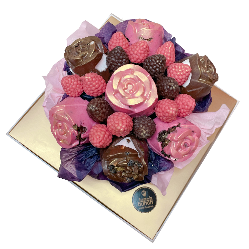Chocolate Roses Bouquet, 3D Chocolate flowers bouquet, chocolate raspberry 