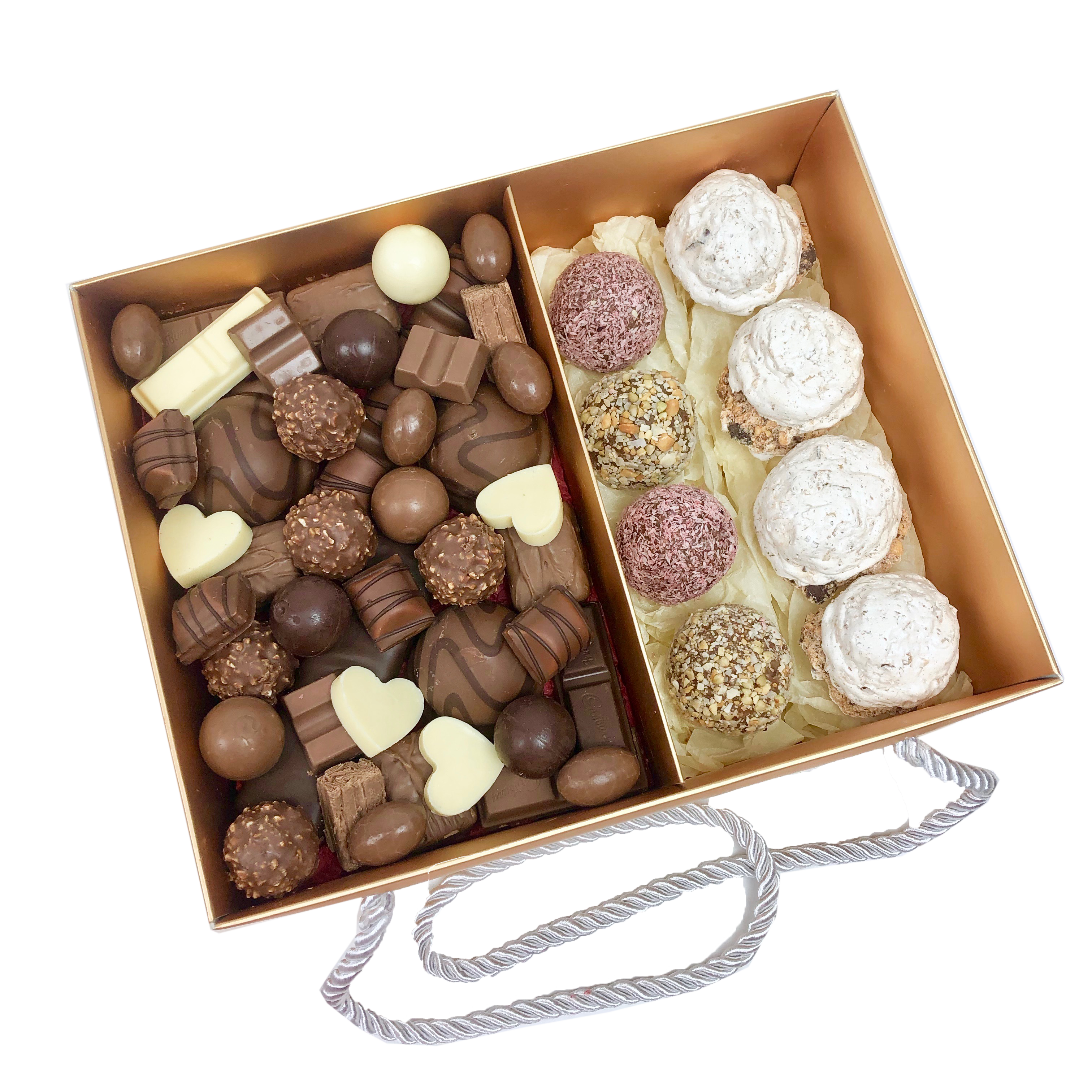 Protein Balls, Meringues & Chocolate Assortment Gift Hamper, birthday hamper delivered , gift basket online
