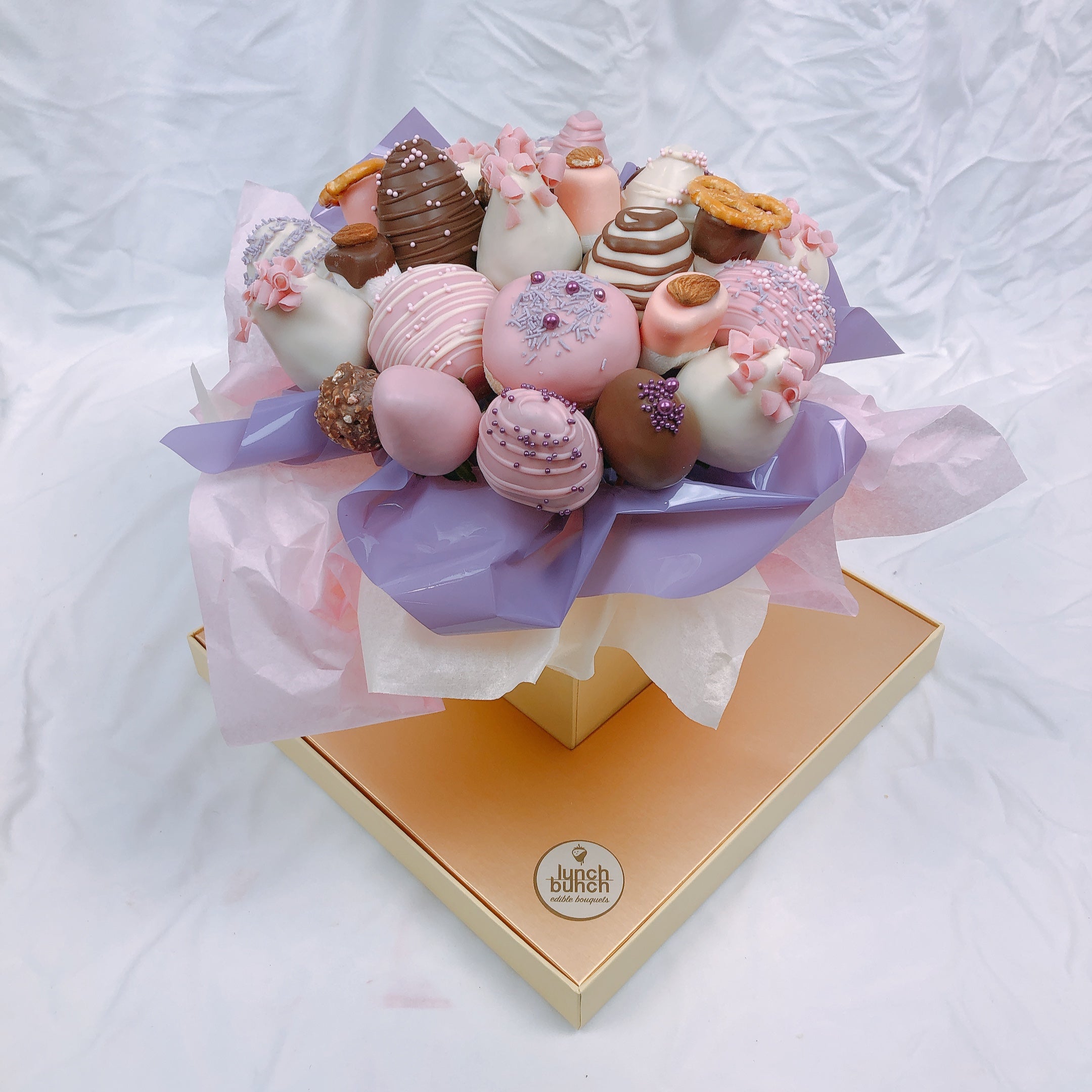 Chocolate Strawberry & Donut Bouquet gift delivery near me birthday sweet treat chocolate bouquet for him