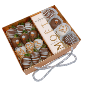 Moet Champaign, Chocolate Strawberry & Donut Gift Hamper, chocolate same day delivery Adelaide
