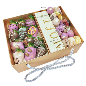Mixed Choc Berries Macarons & Champagne Gift Box delivery adelaide chocolate bouquets, 
gift baskets Adelaide, hampers Adelaide, gift hampers, chocolate delivery Adelaide, fruit baskets Adelaide