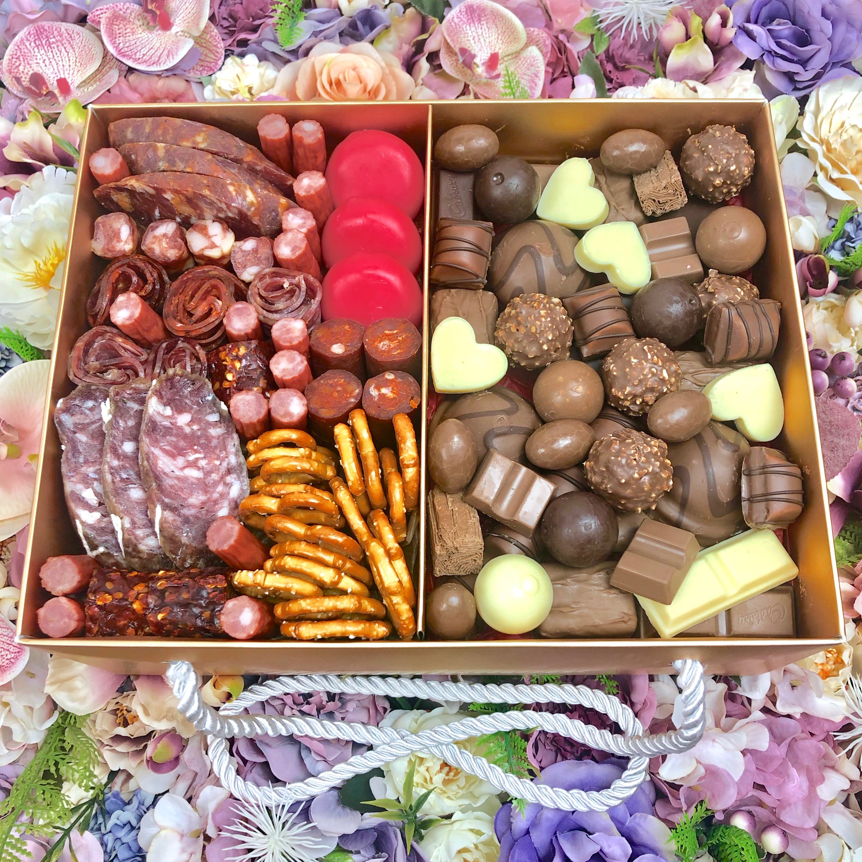 Sweet & Savoury Gift Hamper Luxury hamper box gourmet gift hamper Adelaide delivery chocolate and savoury gift hamper