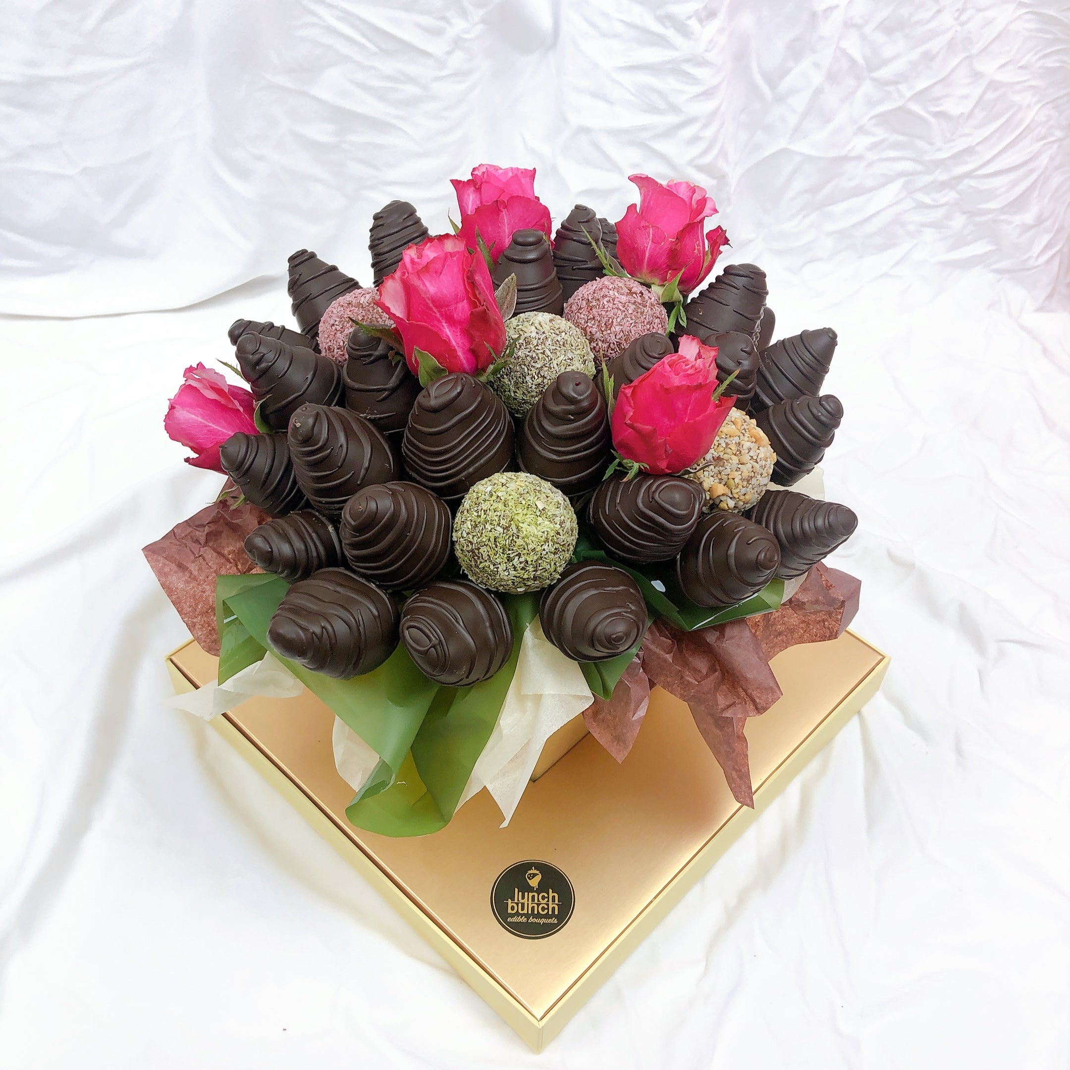 Vegan Chocolate Strawberries & Protein Bliss Balls Bouquet chocolate bouquet order online next day delivery