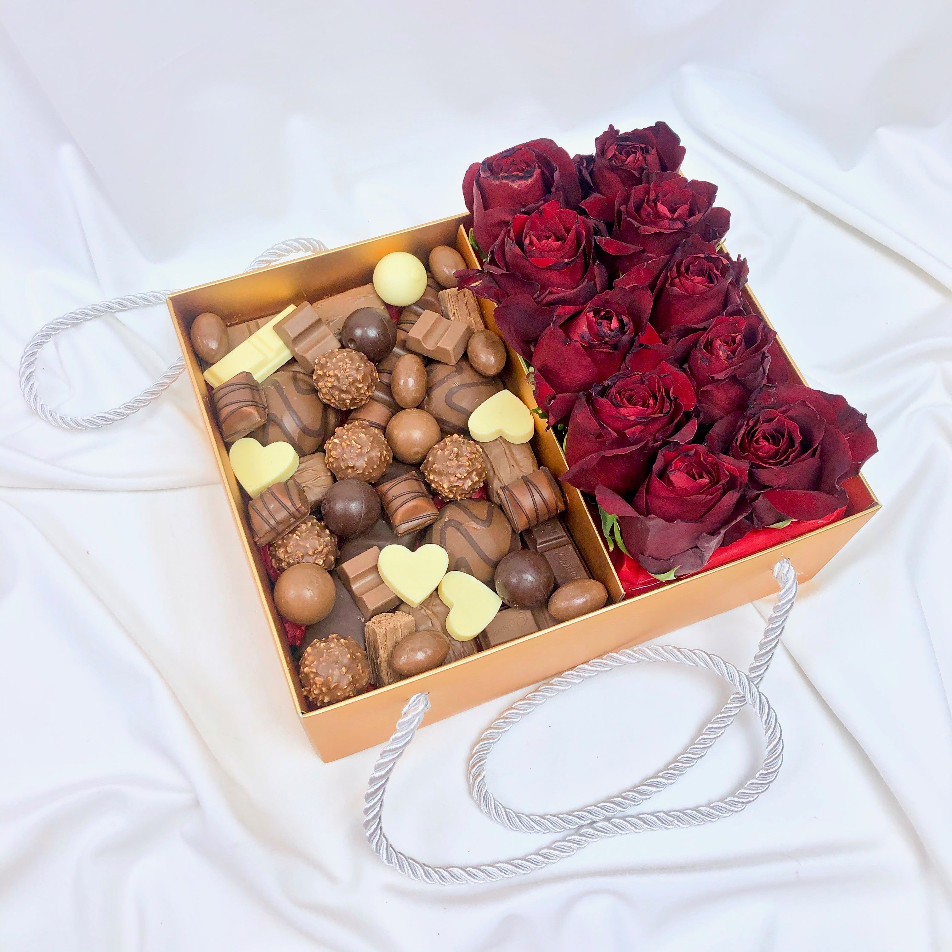 Chocolate Assortment & Roses Gift Hamper roses and chocolates Delivery Adelaide