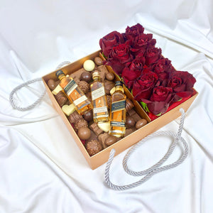 Chocolate Assortment & Roses Gift Hamper gift basket same day delivery birthday present chocolate roses delivery