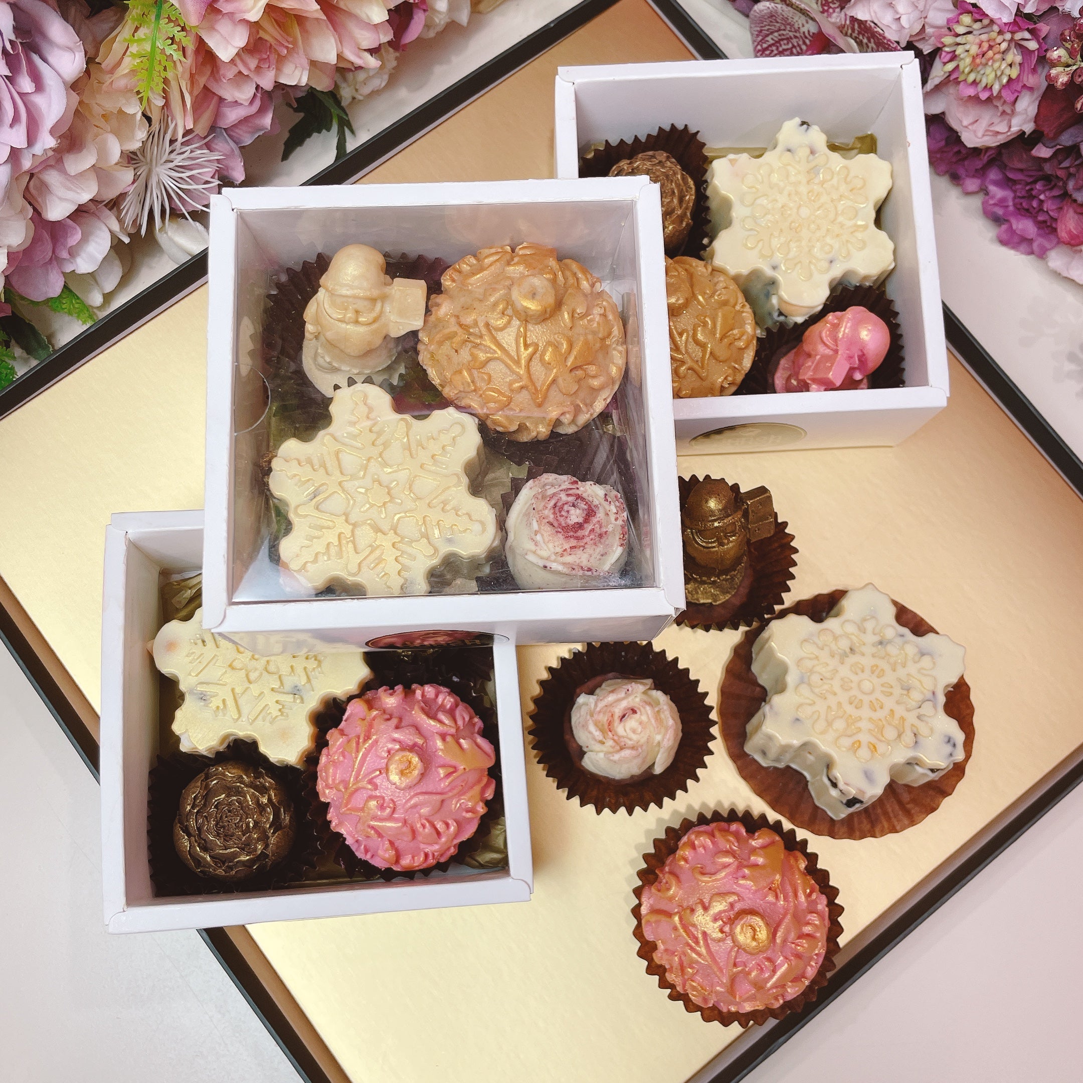chocolate desert box snowflakes chocolate flowers sweet gift box chocolate box chocolate present Adelaide same day delivery