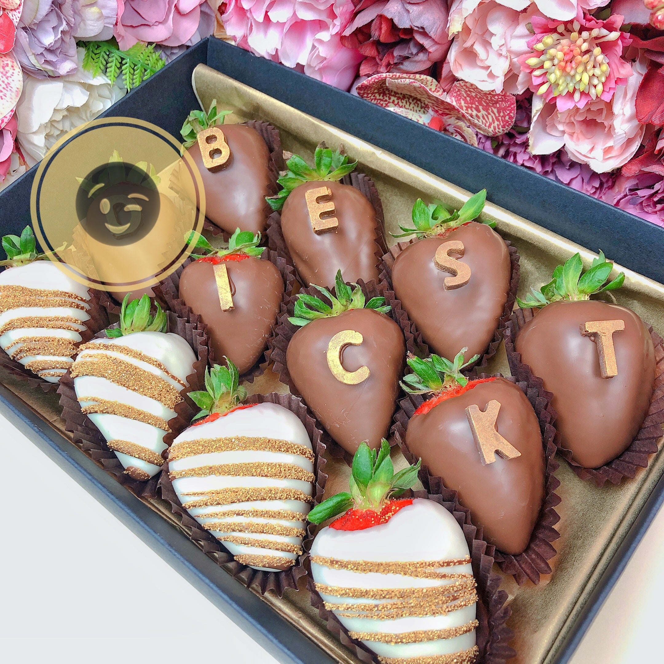 Best Dick chocolate strawberry gift box with personolised letters, cheeky gift present for him, sexual present